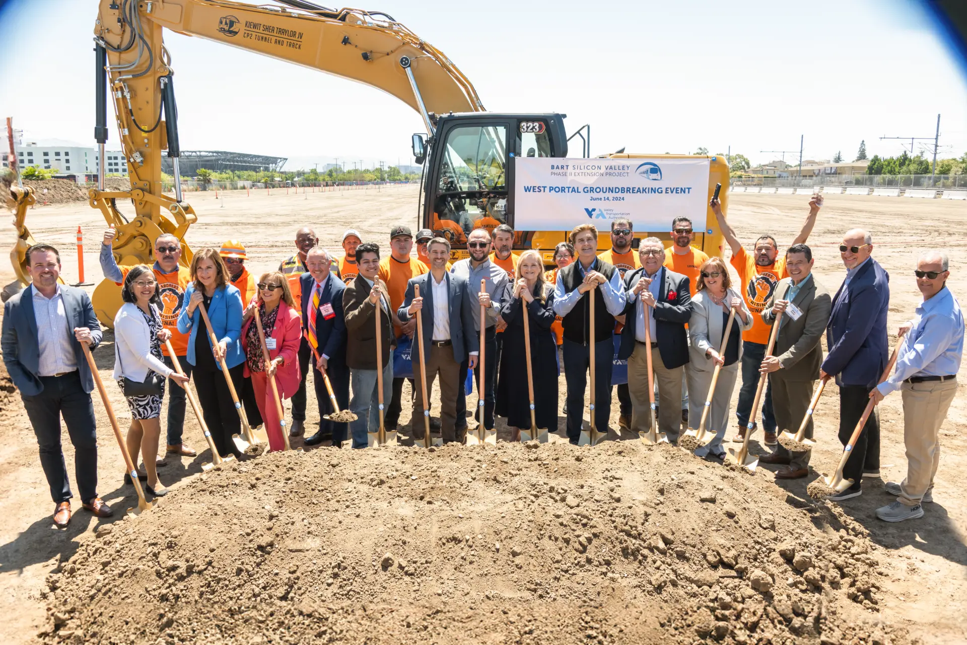 photo of stakeholders at VTA's West Portal Groundbreaking event