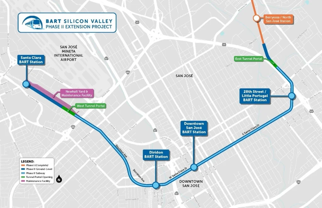 map of BSVII Project Corridor where tunnel launch site is located