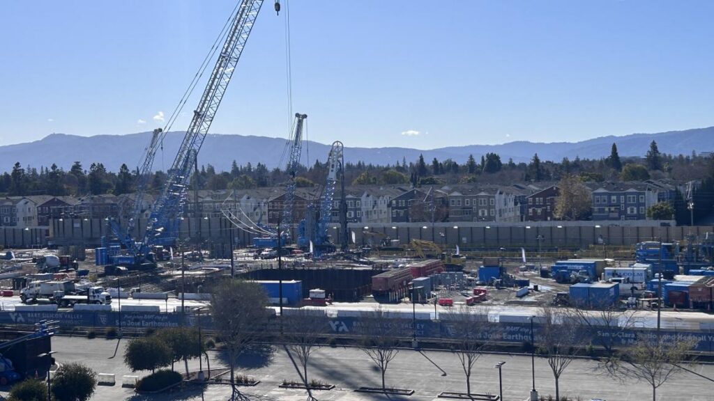 wide view of construction site